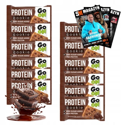GO ON Protein Cookie 12x50g - Brownie, hoher Protein- und Ballaststoffgehalt, ohne Palmöl