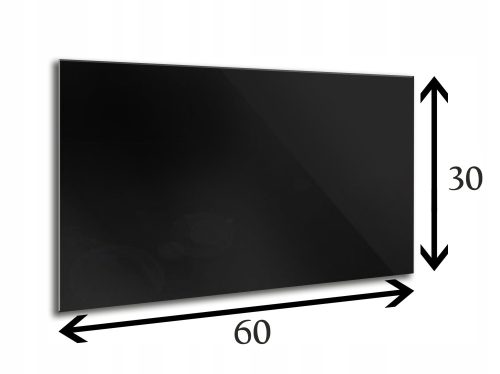 Glasscheibe 60 x 30 x 4 mm, gehärtetes Glas, schwarz poliert