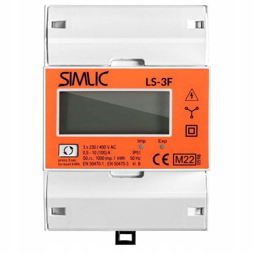 Simet 230 V IP44 100 A Zähler