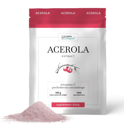 Acerola 500mg - Natürliches Vitamin C zur Stärkung der Immunabwehr, VegeHela Pharm®, 500g