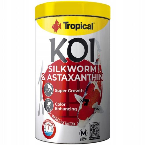  Tropisches Koi-Seidenraupen- und Astaxanthin-M-Futter, 320 g