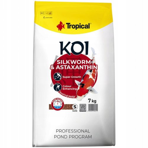  Tropisches Koi-Seidenraupen- und Astaxanthin-Fischfutter, 7 kg