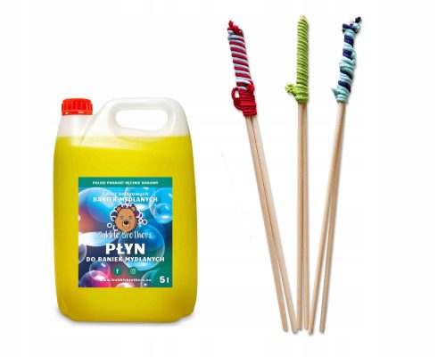 Seifenblasenflüssigkeit 5 Liter, 3 Stäbchen, Stäbchen