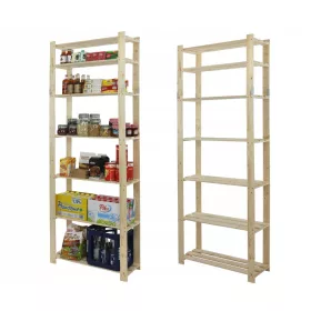    Wamar Lagerregal aus Holz, 220 x 80 x 28 cm, max. 40 kg pro Regal