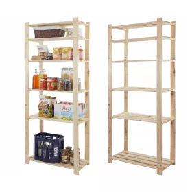    Wamar Lagerregal aus Holz, 200 x 80 x 38 cm, max. 40 kg pro Regal
