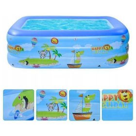 BestHurt rechteckiger aufblasbarer Pool 140 x 90 cm