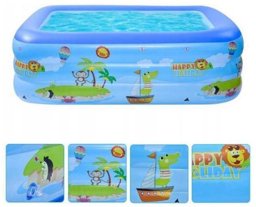 BestHurt rechteckiger aufblasbarer Pool 140 x 90 cm