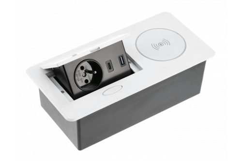 Steckdose, USB Tischplatte GTV weiß