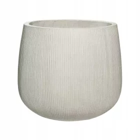    Töpfertöpfe 55 cm x 55 x 48,5 cm aus Glasfaser + Zement, Sand und gemahlenen Steintönen in Grau und Silber