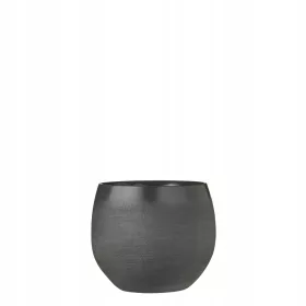    Edelman Blumentopf 20 cm x 20 x 18 cm Keramik in den Farbtönen Grau und Silber
