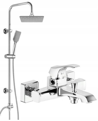 Kuchinox Limo Aufputz-Duschset + Valvex Antiga Einhebel-Wand-Badewannen- und Duschmischer, Chrom