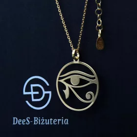  Auge des Horus Ra Halskette, 925er Silber, vergoldet