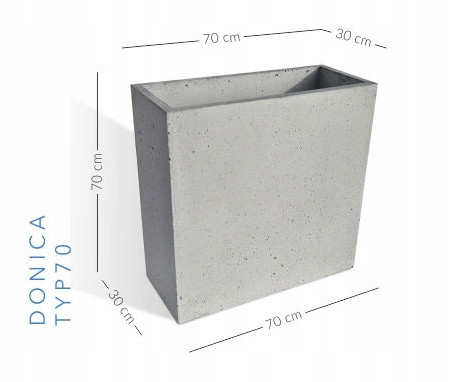  PASOŃ Blumentopf 30 cm x 30 x 50 cm Betontöne in Grau und Silber
