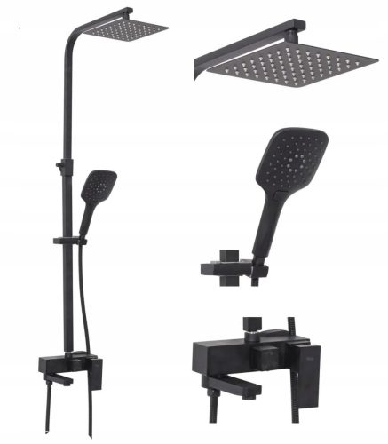 Rea Fort Black Matt Aufputz-Duschset