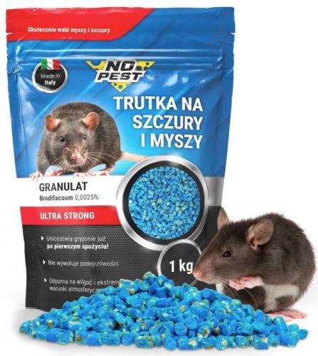 SEHR STARKES GIFT FÜR RATTEN UND MÄUSE, GRANULAT BRODIFACUM NO PEST 1KG
