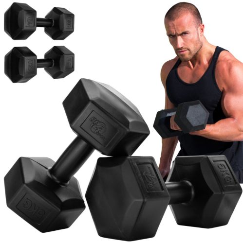  Be4Sport feste Bitumenhanteln 2x 5 kg