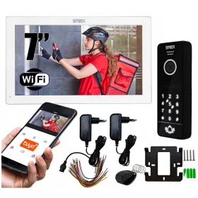   WLAN-Video-Gegensprechanlage mit Codeleser Gate Gate Tel + Schlüsselanhänger ATLO-501B/BK