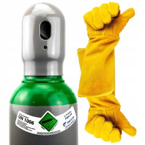 SET - ARGON-GASFLASCHE 8L (VOLL) + HANDSCHUHE
