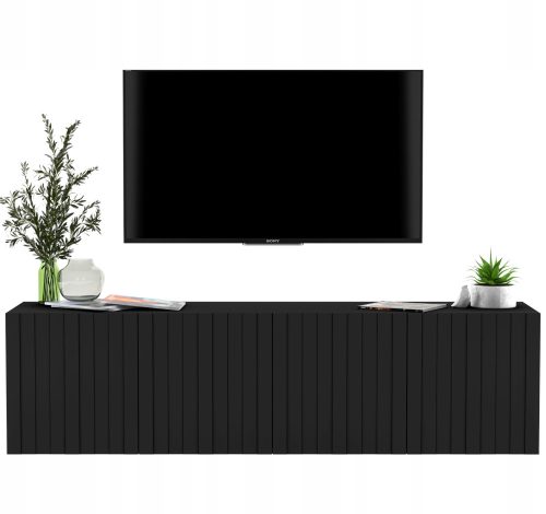  Hängender TV-Schrank Glamour Black MAT Kommode 150 cm
