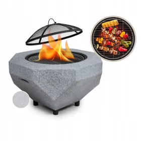    BLUMFELDT Gartengrill Gartenfeuerstelle Rost 41 cm Funkenfänger grau