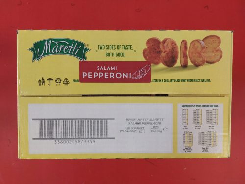 Maretti Bruschette Salami Peperoni – Knusprige Snacks für Genießer (15er Pack)