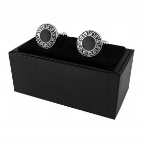  Silberne Hemdmanschettenknöpfe in schwarzer Box