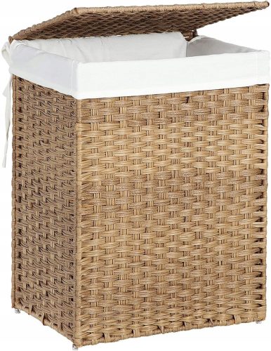 Wäschekörbe und -behälter Songmics 90l freistehender Wäschekorb, natur