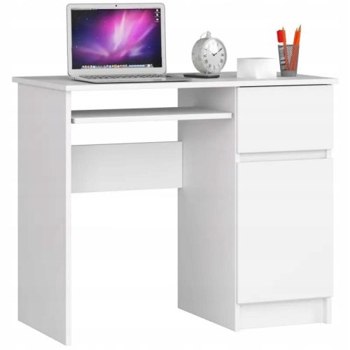  Chord Piksel rechteckiger Schreibtisch, rechts, 90 x 50 x 77 cm, weiß