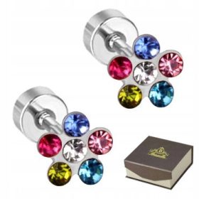  Silberne Baby-Mädchen-Ohrringe, Stahlblume