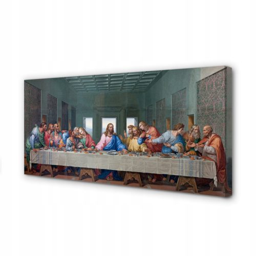  Foto Großes Gemälde auf Leinwand Das letzte Abendmahl von Leonardo Da Vinci 140x70 cm