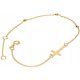  Armband aus 333er Gold mit Kreuz und Kugeln, elegantes Muster, Geschenk 8k