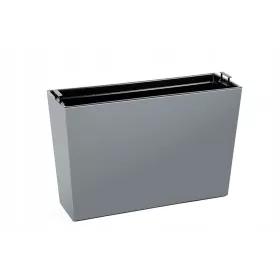    Lamela-Blumentopf, 56 cm x 18,5 x 36,5 cm, Durchmesser 19 cm, Kunststoff in den Farben Grau und Silber