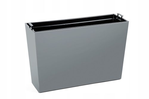  Lamela-Blumentopf, 56 cm x 18,5 x 36,5 cm, Durchmesser 19 cm, Kunststoff in den Farben Grau und Silber