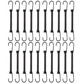   20er Set Gepäckspanner mit Metallhaken BUNGEE CORD HOOK, 120cm, Schwarz - BRADAS