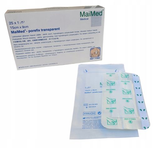 25er Pack Porefix Transparent Steril - Steriler, hypoallergener Wundverband 15x9cm