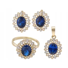    Schmuckset aus 585er Gold, verziert mit Zirkonen, ein modisches Schmuckset