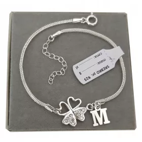  Silbernes Kleeblatt-Armband BUCHSTABE Swarovski