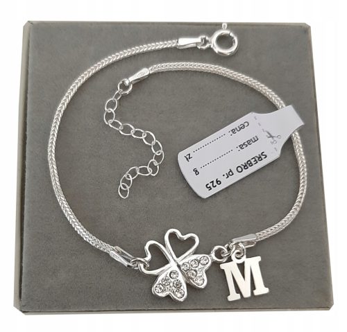  Silbernes Kleeblatt-Armband BUCHSTABE Swarovski