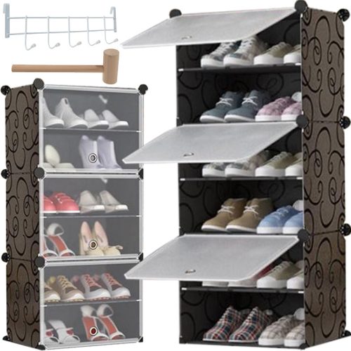  Ruhhy 12264 modulares Schuhregal 40 x 92 x 31 cm schwarz