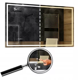    Atlanta Dual LED-Beleuchtungsspiegel 140x80 cm mit Touch-Schalter