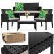 Ein Satz Garten- und Terrassenmöbel Multi-Import Techno Rattan Fort Myers Gartenmöbel-Set, schwarz, 4-tlg.