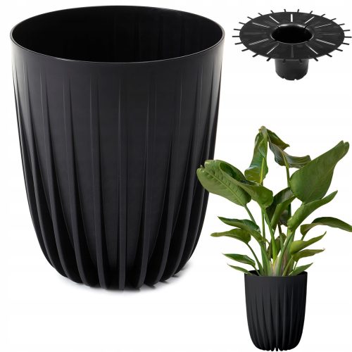 Blumentopf Lamela 35,6 cm x 30 x 35,6 cm Durchmesser 30 cm Kunststoff schwarz