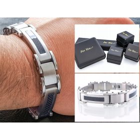  Exklusives 316L + Carbon-Armband! Qualität!
