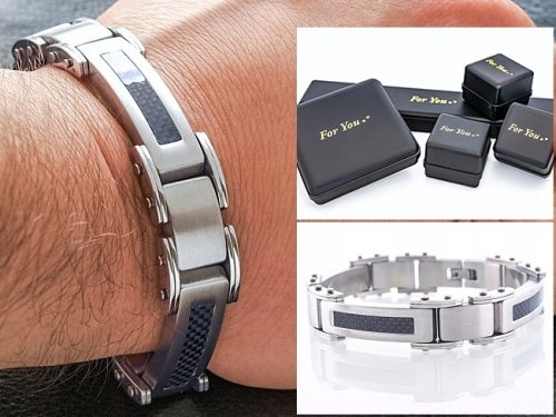  Exklusives 316L + Carbon-Armband! Qualität!
