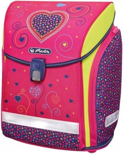 Herlitz Midi Schulranzen in Pink mit Herzmotiv - Ergonomisch & Sicher