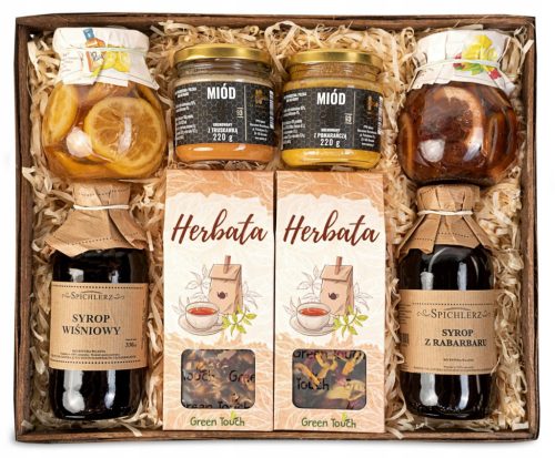  Geschenkkorb-Set mit Früchtetee-Konserven