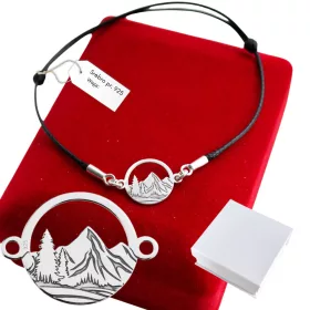  Silberarmband 925 Berge GRAVUR Schnurfarben