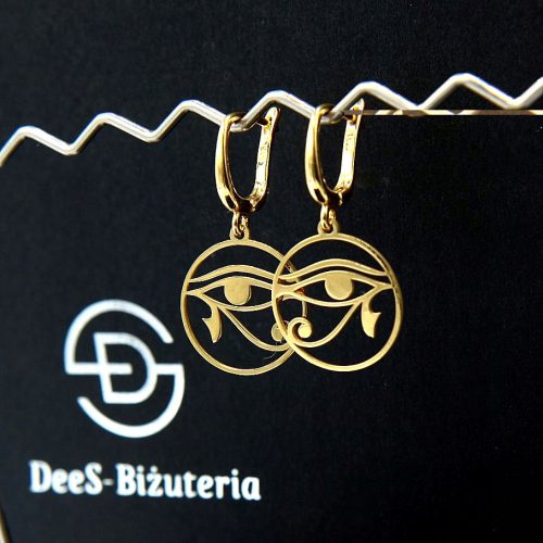  Eye of Horus Ra Ohrringe, 925er Silber, vergoldet