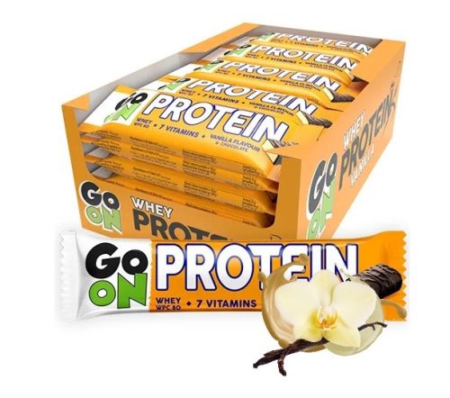 GO ON Proteinriegel Vanille, umhüllt von Schokolade, 24x50g