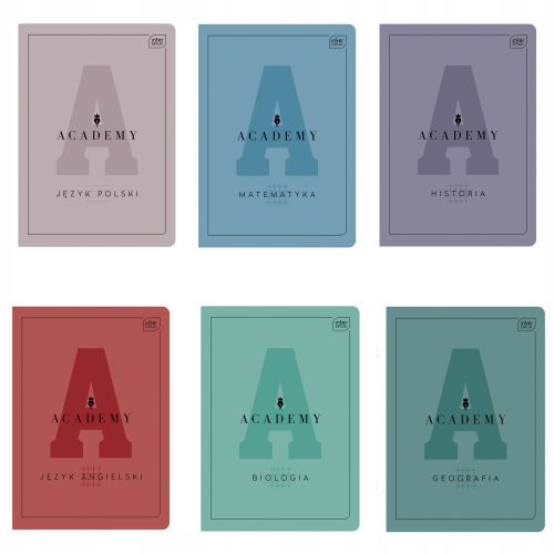  6X thematisches Notizbuch-Set A5 60 ACADEMY 90G